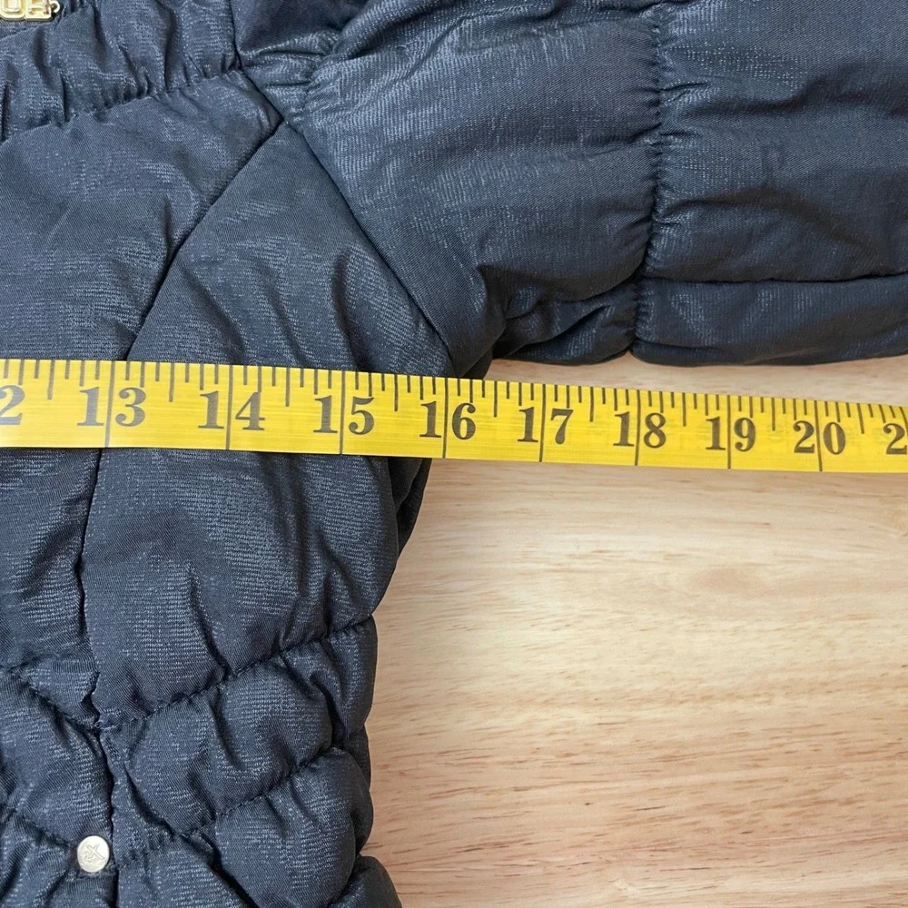 Zero Xposur Girls Black Puffer Jacket Hooded Leopard Trim‎ Coat - S